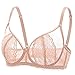 DOBREVA Damski biustonosz z koronką, przezroczysty, bez poduszki, duże rozmiary, z fiszbinami, pełne miseczki, BHS, Kawa śmietanowa, 80G