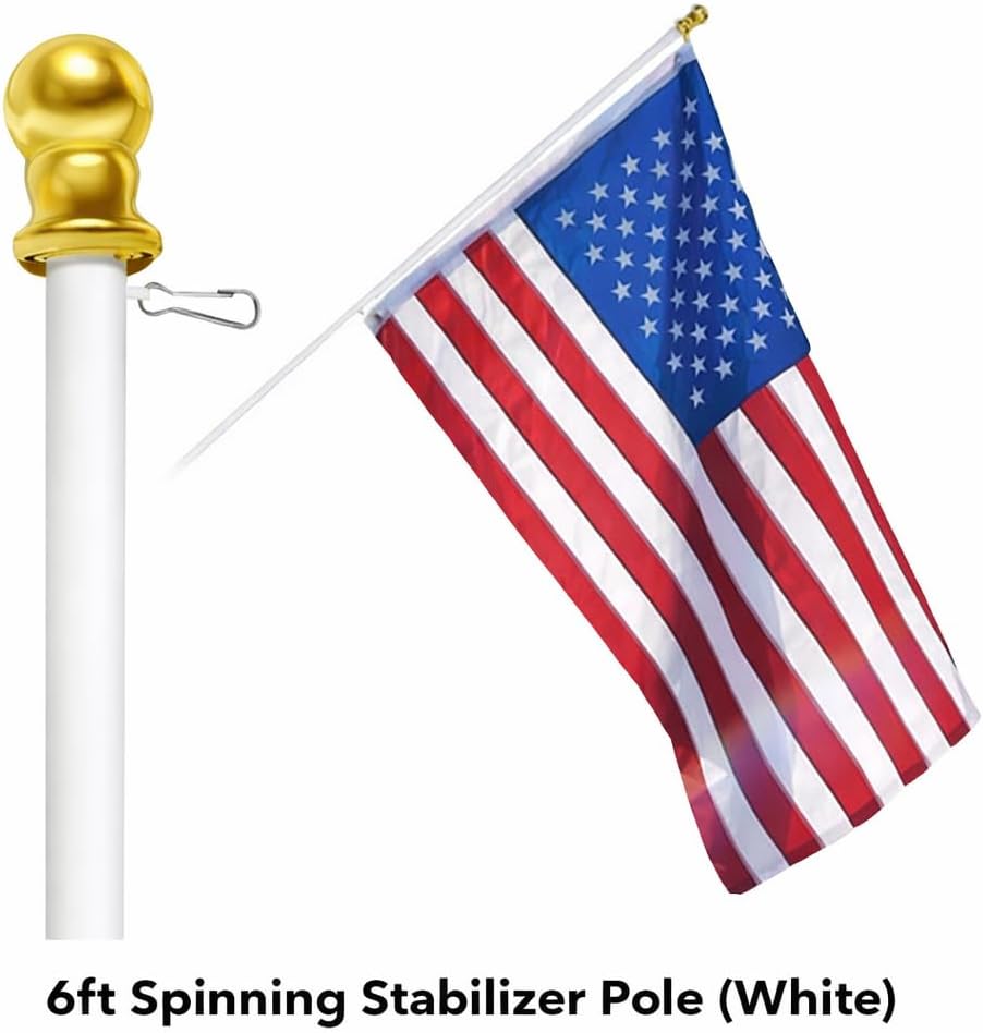 Spinning Flag Poles (6ft White)