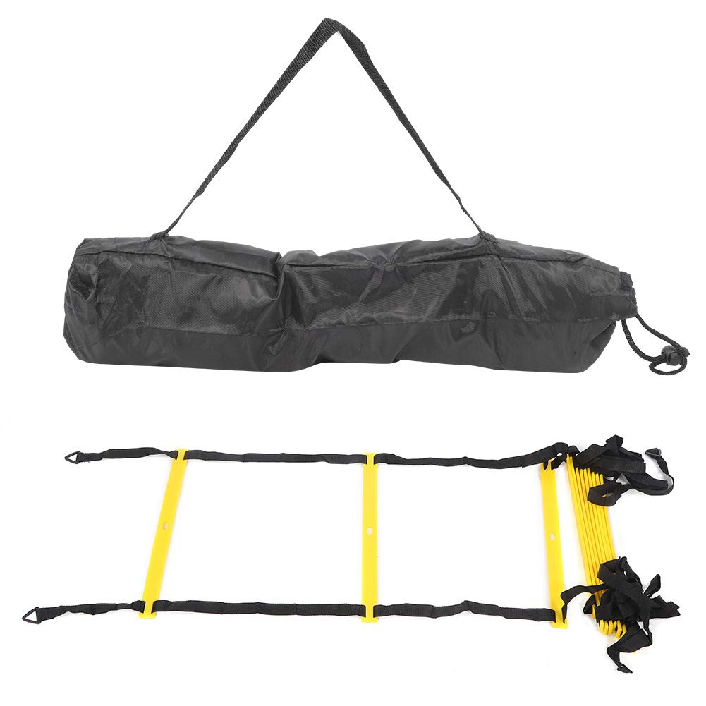 Escalera de Entrenamiento de fútbol de competición para Correr de 12 peldaños, Escalera de Velocidad Suave y ágil con cinturón Reforzado, Espacio Entre peldaños Ajustable para