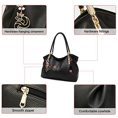 Image of FOXLOVER Soft Genuine Leather Medium Purses for Women Tote Bag Handbags with Top-handles Shoulder Satchel Purse