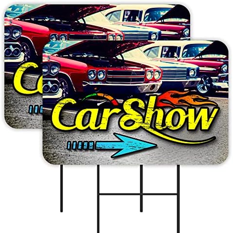 Monterey Car Week Returns August 8–17 with Revved-Up Events, Global Glamour, and Deep Community Impact 1 2 Pack Car Show 16" x 24" - Double-Sided Print, with Metal Stakes
