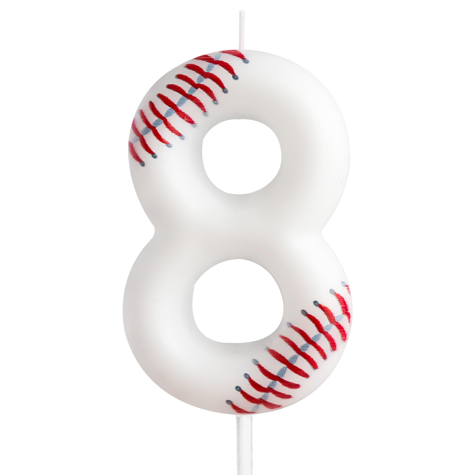 ZHIHUI Birthday Candle, Baseball Birthday Number Candles, Baseball Themed Candle Cake Topper for Boys Girls Kids Birthday Cake Topper Reunions Theme Party Supplies (Number 8)