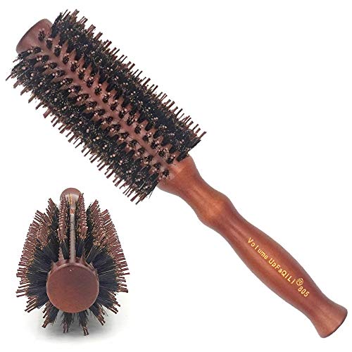 Volume Up FaQiLi(805) Round Brush,Boar Bristle Round Hair Brush,Wood Brush For Hair,Anti Static Hair Brush,Round Hair Brush For Blow Drying,Nylon And Boar Bristle Hair Brush,2.2-Inch