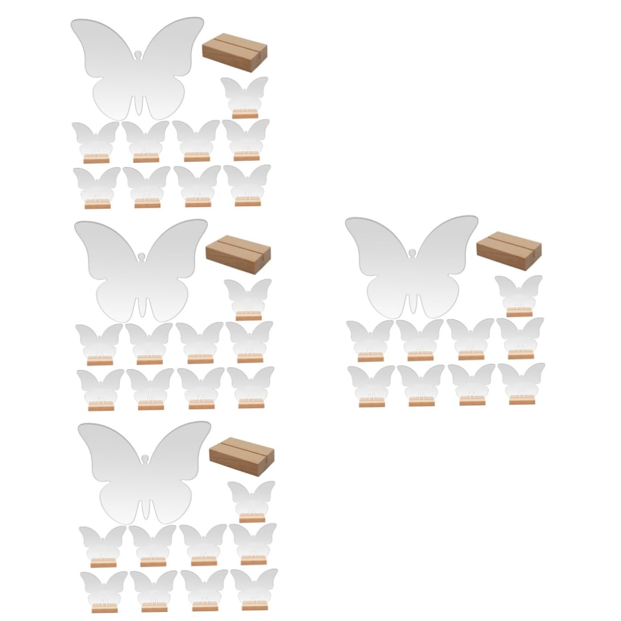 40 juegos de tarjetas de asiento de mariposa, soporte de exhibición de menú de mesa, soporte for tarjetas de lugar de boda, soporte for notas, decoraciones de mesa, carteles de asientos reservados, cl