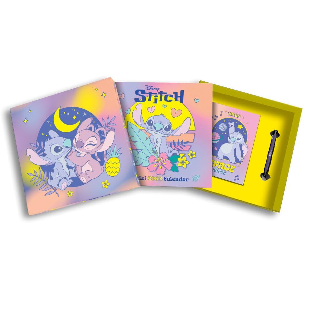 2025 Calendar Disney Stitch Calendar, A5 Diary and Pen Gift Box Set Official Product