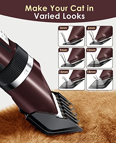 oneisall Leise Schermaschine Katze Hunde, Profi Haarschneidemaschine für langhaarkatzen mit dichtem Fell, Hundeschermaschine katzenrasierer mit leistungstarken Motor (Rosa)