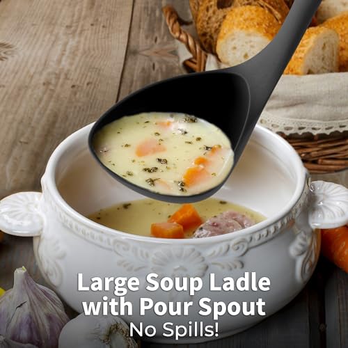 image for Zulay Kitchen Zulay Soup Ladle Spoon with Comfortable Grip - Cooking a