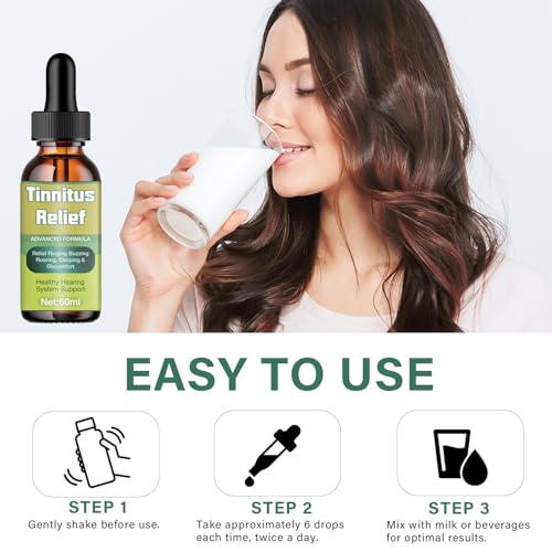 Tinnitus Relief for Ringing Ears Effectively,Natural Ingredients Ear Ringing Relief Drops, Soothes Headache and Improves Hearing Tinnitus Oil - Thumbnail 7