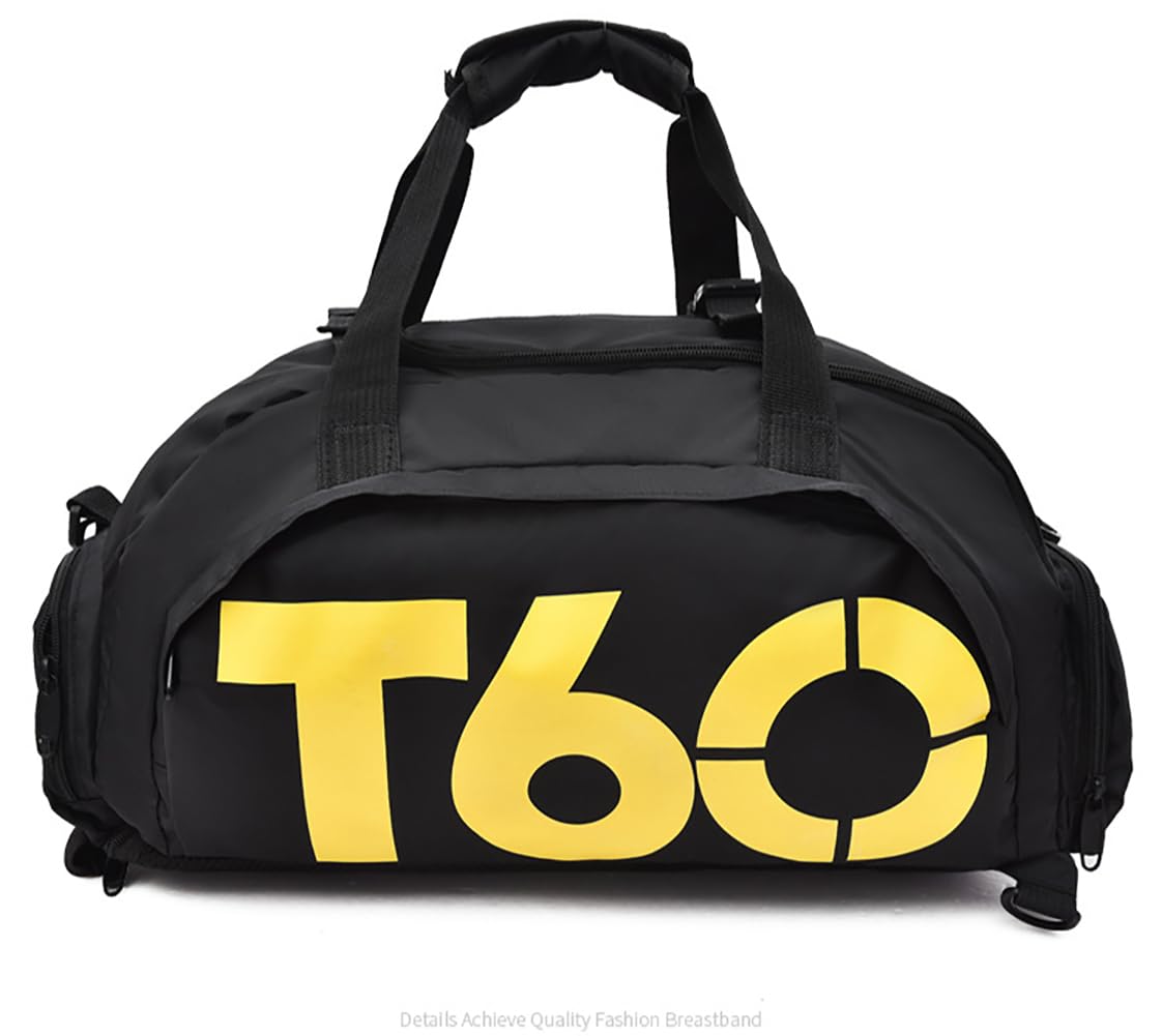 Duffel Bag, Gym Bag for Men and Wome, Football Backpack, Travel Sports Tote with Shoes Compartment, yellow, Gym Duffel Bag