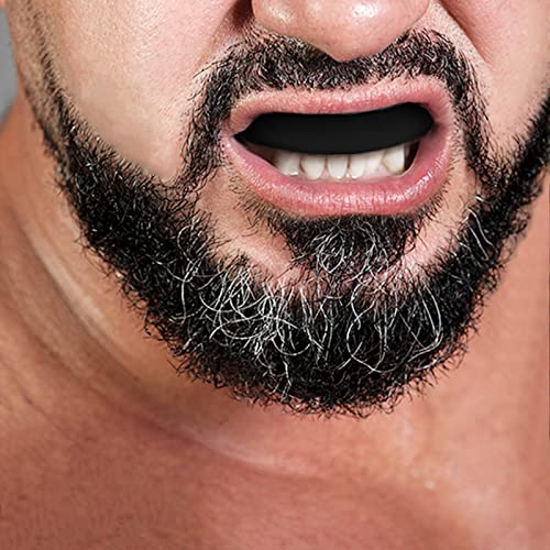 Zahnschutz, 2 Stücke Mundschutz Boxen, Sport Mundschutz, für MMA Kampfsport Boxen, Taekwondo, Hockey Sport Zahnschutz, Tragbare Schutzkasten, Erwachsene, Schwarz und Rot