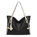 Abshoo Women Shoulder Bag PU Leather Tote Crossbody Purse Handbags (Black)