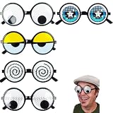 CZFSWT 5PCS Googly Eye Glasses, Funny Glasses, Funny Sunglasses with Moving Eyes, Perfect for Costume Parties, Themed Events, Halloween, Stage Performances and Social Gathering