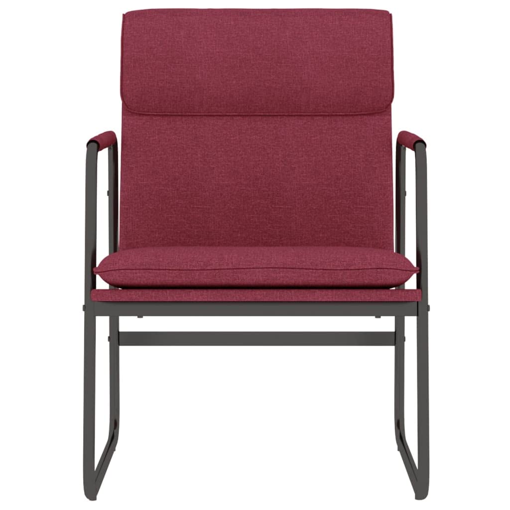 Poltrona Lounge da Salotto Imbottita Rosso Vino 55x64x80 cm