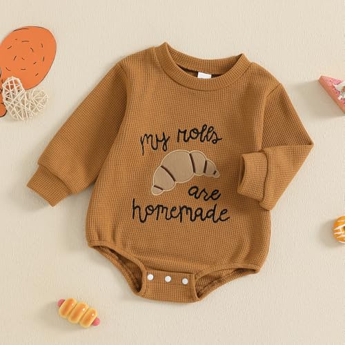 YINGISFITM Thanksgiving Halloween Baby Girl Boy Outfit Turkey Sweatshirt Bubble Romper Sweater Shirt Onesie Fall Clothes3