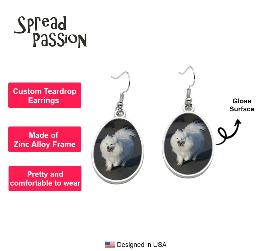 SpreadPassion Spread Passion Dog Dangle Earrings for American Eskimo- Valentine Birthday Party Gift3