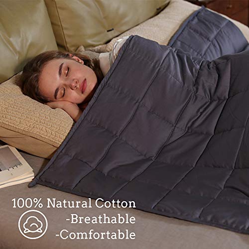 ZonLi Softest Weighted Blanket 12 lbs(48''x72'', Twin Size, Grey), Cooling Weighted Blanket for Adults, 100% Cotton Material with Glass Beads ZonLi Softest Weighted Blanket 12 lbs(48''x72'', Twin Size, Grey), Cooling Weighted Blanket for Adults, 100% Cotton Material with Glass Beads