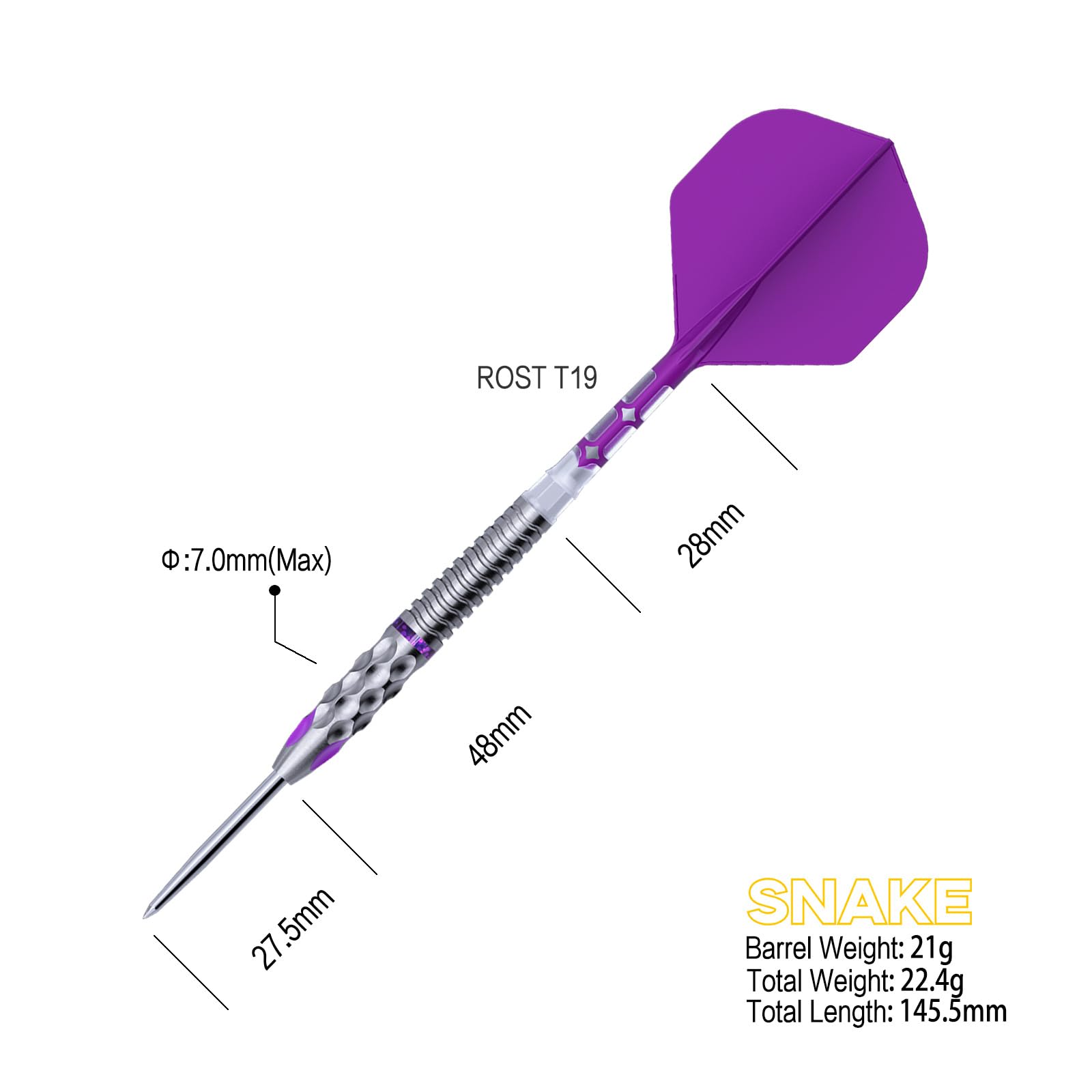 CUESOUL Chinese Zodiac Steel Series 20g/21g/22g/23g/24g 90% Set di Freccette in tungsteno con Volo ROST T19 Integrato