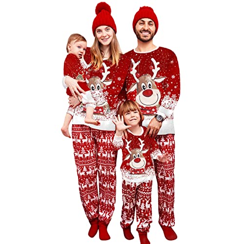 Menore Pijamas de Navidad, Pijama Navidad Familiar A Juego para Mujer Hombre Niños, Pijama de...