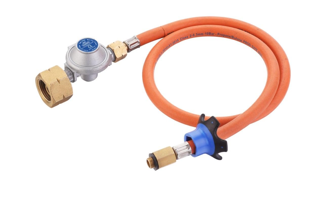 Cadac Kit Adattatore HP-LP - Kit Conversione Gas Alta Pressione a Bassa Pressione con Tubo 85cm - Connettore Universale a Vite per Bombole Portatili - Uso Esterno