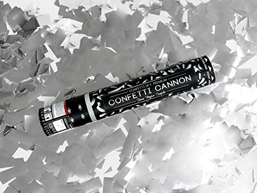 Image of Confetti Sky [6 Pack] 12 Inch Confetti Cannons | Silver Confetti Poppers for Wedding Celebration, Birthday Party, Pranks, Graduation, Christmas Eve and New Year Celebration