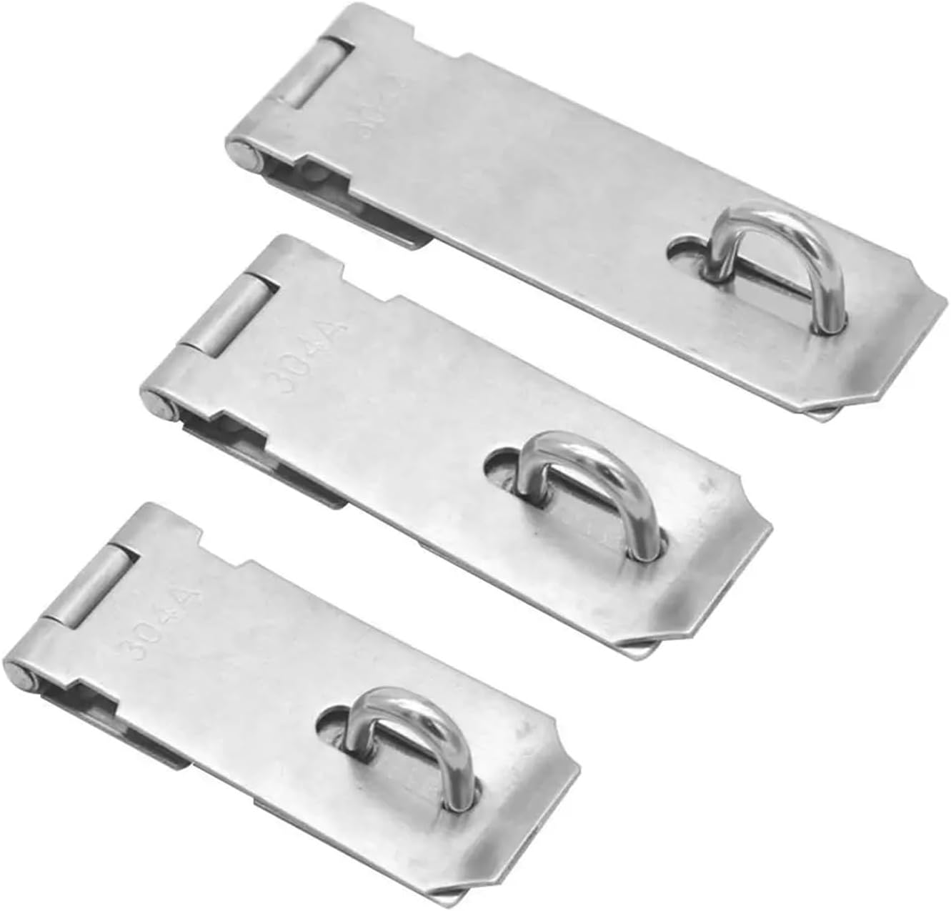 Hasp Latch 14pcs Stainless Steel Security Door Latch, Suitable for Storage Sheds and Cabinets - Durable Lock Fittings, Hardware for Door Gate Cabinets Etc(A)