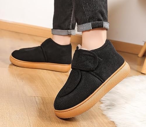 SIQITECH Chaussons Chaude en peluche Personnes Agées Pantoufles d’Hiver en Fausse Laine Antidérapant Chaussons avec Doublure Polaire Pantoufles Confortable pour Outdoor Maison – vue 3