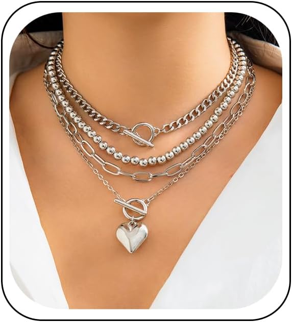 CSIYANJRY99 Layered Gold Necklaces for Women: Chunky Cuban, Paperclip, Snake Chain & Retro Coin Pendant Set