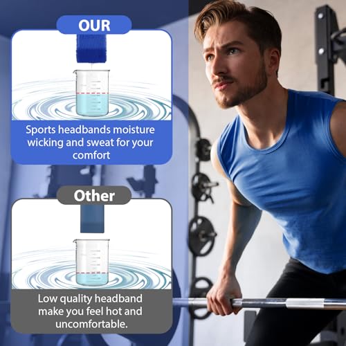 Faixa de cabelo masculina Mabor pacote com 5 faixas de cabelo para corrida atlética, ciclismo, exerc