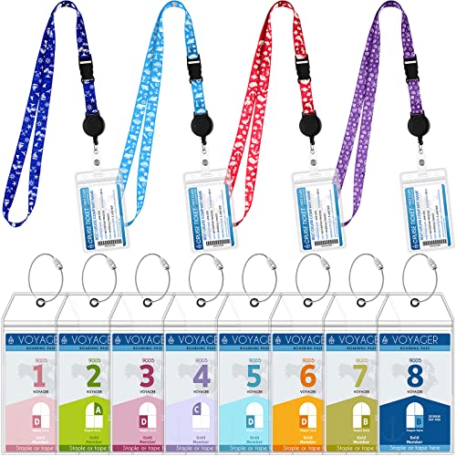 Image of 12 Pack Cruise Lanyards for Ship Card Retractable Badge Reel Waterproof Cruise Luggage Tag Holder Cruise Essentials Cruise Accessories Must Haves for Celebrity Cruise Ticket(Fresh)