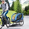 PawHut Carrellino Rimorchio per Cani Animali Domestici da Bicicletta 130 x 73 x 90cm Azzurro e nero