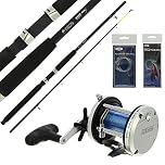NGT Sea Boat Fishing 6ft 25lb Rod & Reel Combo Multiplier Spooled Line Rig & Feather