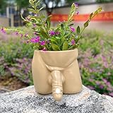 Zeehaor Body Vases,Penis Planter Pot,Funny Planter,Male Body Plant Pots,Succulent Flowerpot,for Outdoor & Indoor Home Garden Decor (Khaki)
