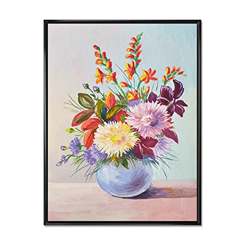 DesignQ Kunstdruck auf Leinwand, Motiv Stillleben mit Astern auf weißen Blumen in Vase Cover