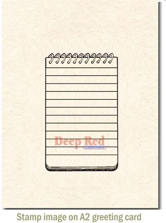 Deep Red Stamps Notebook Spiral Pad Rubber Cling Stamp 2 x 3.2 inches