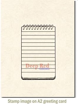 Deep Red Stamps Notebook Spiral Pad Rubber Cling Stamp 2 x 3.2 inches