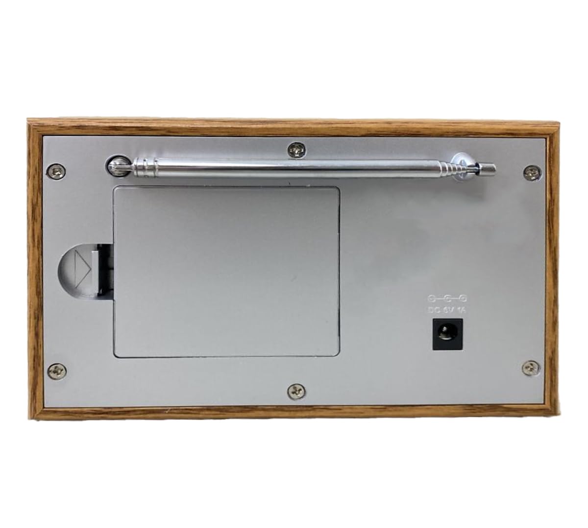 Jensen Fox Wood Mono Radio | Kompaktes, tragbares FM/DAB Küchenradio für Zuhause und Unterwegs mit Wecker Funktion | Holz Design