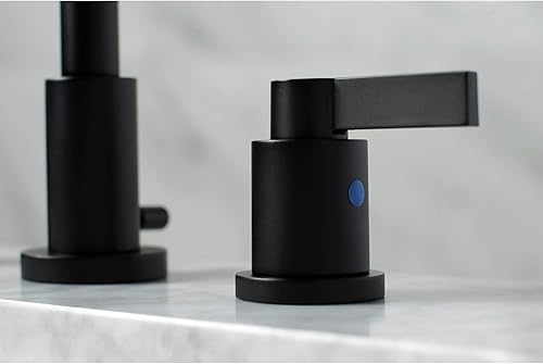 Miniatura 2 de Kingston Brass FSC8950NDL NuvoFusion - Grifo de baño amplio, 5-38 pulgadas en alcance de boquilla, negro mate