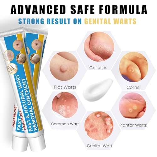 Image of HEALMUSZ Wart Remover Cream, Fast Acting Gel Wart Remover Freeze Off Ointment for Warts, Plantar Warts, Common Warts, Flat Warts, Corns, Calluses- All Skin Type