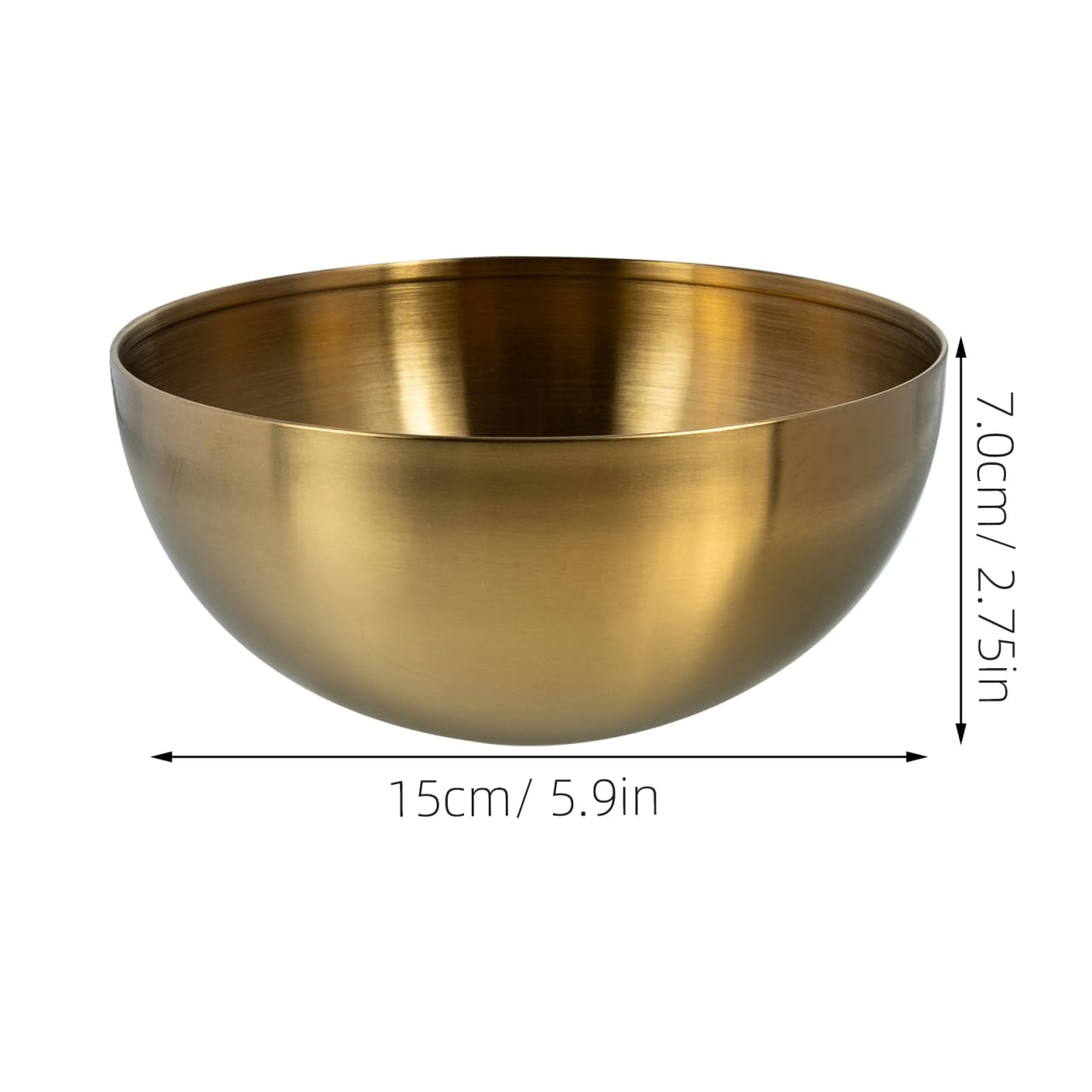 Cabilock Gold Stainless Steel Salad Bowl 6 Inch Multi-Use Large Mixing Bowl for Fruit Serving Snacks Kitchen Storage and Cold Dishes - Image 4