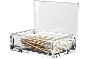 Sizikato Clear Acrylic Q-Tip Holder: Keep Your Cotton Swabs Organized and Within Reach