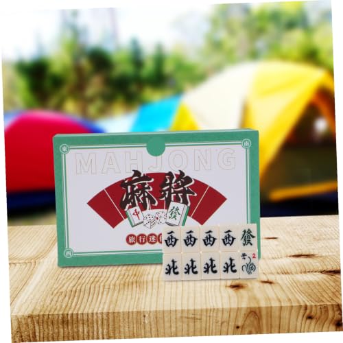 Set mini portátil de Mahjong tradicional chino compacto miniatura 5