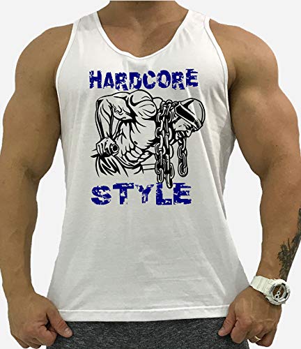 Regata Masculina Cavada MXD Conceito Hardcore Style Academia Fitness (Alvejado, G)