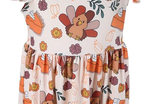 Image of Unique Baby Girls' Short Sleeve Everyday Printed Dresses for Kid and Toddler, Sizes 2T-12Y