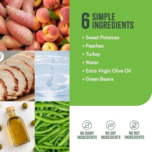 Image of REAL FOOD BLENDS Turkey, Sweet Potatoes & Peaches, Pureed Food Meal for Tube Feeding, 14g Protein, 23 Vitamins and Minerals, 9.4 oz (12 Pack)