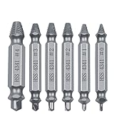 Matériau : HSS 4341 6/pcs Double face percer extracteur de vis endommagé dissolvant bricoleurs Kit d\'outils de retrait de goujon de boulon cassé 6 pièces #1#2#3#4 avec étui(Silver)