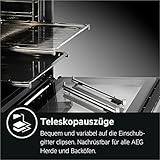 AEG Einbaubackofen BES331110B / Serie 6000 / SurroundCook – Heißluft mit Ringheizkörper/Reinigungshilfe mit Wasserdampf/Versenkknebel/Grillfunktion/Display mit Uhr/Autark/A/Schwarz