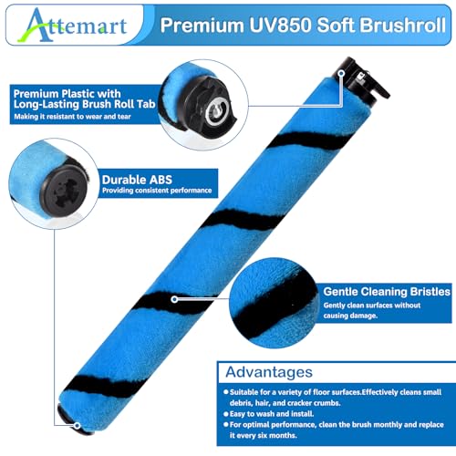 Image of UV850 Filter Brush Replacement Parts for Shark UV850 Performance Lift-Away ADV DuoClean PowerFins Upright Vacuum, 1 Soft Brush Roll+2 HEPA+4 Foam Felt Filters, Part #1483FC2000 & XHF320 & XFFK602UKT