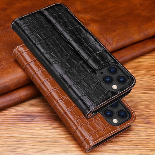 Étui portefeuille en cuir iPhone 11 Pro Max marron résistant contre les rayures - 7