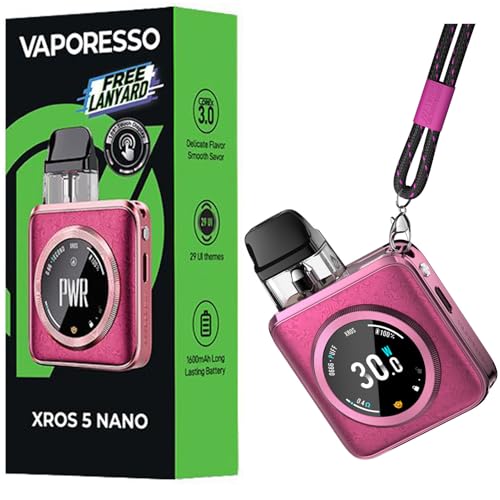 Vaporesso XROS 5 Nano Kit | Auto Draw/Button Activitation Pod Vape Built in 1600mAh Battery,1.09 Touch Display,3ml Xros Cartridge MTL & RDL vaping E Cigarette...