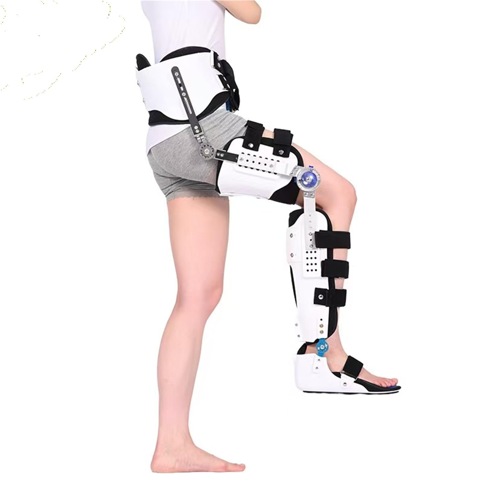 Orteza pełnej nogi z butem do chodzenia, regulowana orteza stawu biodrowego, stawu skokowego, stabilizator stawu kolanowego, do rehabilitacji złamań biodra